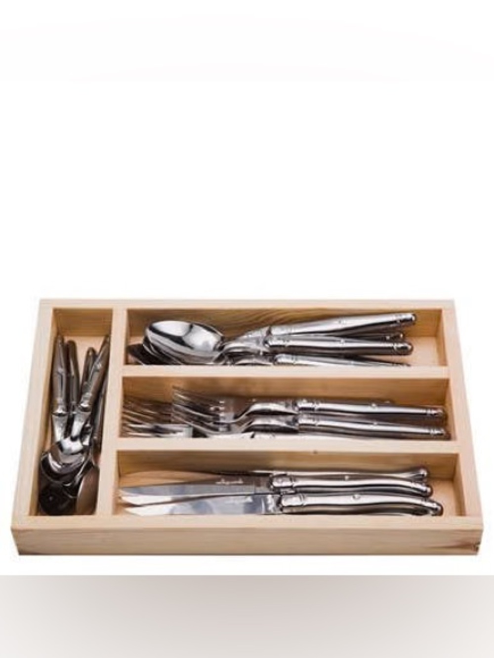 NIB JEAN DUBOST 24 Piece Stainless Steel Flatware Set 5921